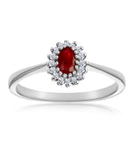 Ruby 5 X 3mm And Diamond 18k White Gold Ring  Fet29-ty