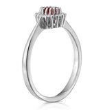 Ruby 5 X 3mm And Diamond 18k White Gold Ring  Fet29-ty