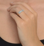 Blue Topaz 3mm And Diamond 9k Yellow Gold Ring