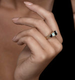 Garnet 7 X 5mm And Opal 6 X 4mm 9k Gold Ring