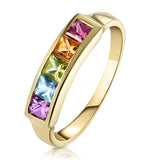 Multi Gem Stone 9k Yellow Gold Ring