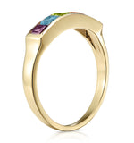 Multi Gem Stone 9k Yellow Gold Ring