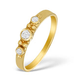 9k Gold Diamond Three Stone Ring - A3890