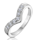 Diamond 0.11ct 9k White Gold Wishbone Ring