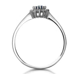 Sapphire 6 X 4mm And Diamond 9k White Gold Ring  A3906