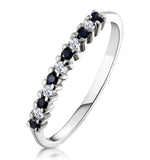 Sapphire 0.10ct And Diamond 9k White Gold Ring