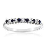 Sapphire 0.10ct And Diamond 9k White Gold Ring