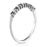 Sapphire 0.10ct And Diamond 9k White Gold Ring