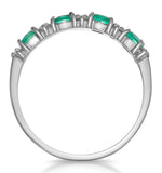 Emerald 0.60ct And Diamond 9k White Gold Ring