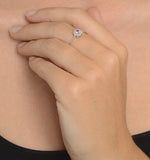 Pink Sapphire And 0.07ct Diamond Ring 9k White Gold