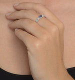 Sapphire 3.75mm And Diamond 9k White Gold Ring