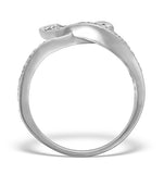 9k White Gold Diamond Pave Cross Design Ring - A4255