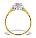 18k Gold Diamond And Pink Sapphire Ring 0.18ct