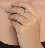 Tanzanite 3.75mm And Diamond 9k White Gold Ring