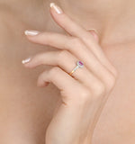 9k Gold Diamond Pink Sapphire Ring 0.14ct