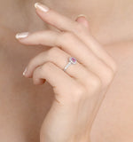 9k White Gold Diamond Pink Sapphire Ring 0.14ct