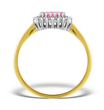 9k Gold Diamond And Pink Sapphire Ring 0.14ct