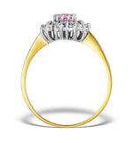 18k Gold Diamond And Pink Sapphire Ring 0.36ct