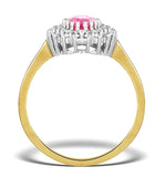 18k Gold Diamond And Pink Sapphire Ring 0.30ct