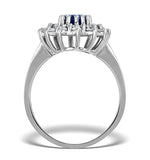 Sapphire 7 X 5mm And Diamond 0.56ct 18k White Gold Ring