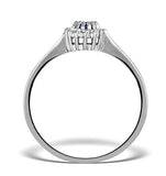Sapphire 5 X 3mm And Diamond 18k White Ring