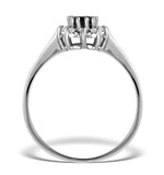Sapphire 6 X 4mm And Diamond 18k White Gold Ring  Fet33-uy