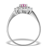 9k White Gold Diamond And Pink Sapphire Ring 0.36ct