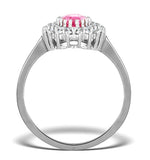 18k White Gold Diamond And Pink Sapphire Ring 0.30ct