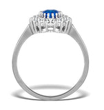 Tanzanite 7 X 5mm And 0.30ct Diamond 18k White Gold Ring  Fet35-vy