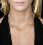 Initial 'y' Necklace Diamond Encrusted Pave Set In 9k Rose Gold