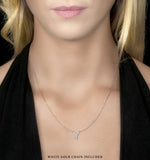 Initial 'y' Necklace Diamond Encrusted Pave Set In 9k White Gold