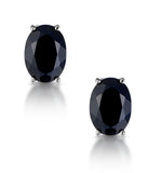 Sapphire 7mm X 5mm 18k White Gold Earrings