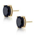Sapphire 7mm X 5mm 18k Yellow Gold Earrings