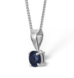 Sapphire 5 X 4mm 18k White Gold Pendant Necklace