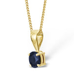 Sapphire 5 X 4 Mm 18k Yellow Gold Pendant Necklace