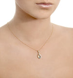 Emerald 4 X 3mm And Diamond 9k Yellow Gold Pendant Necklace