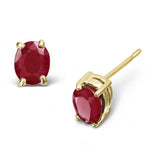 Ruby 0.73ct 9k Yellow Gold Earrings