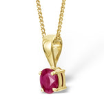 Ruby 5 X 4mm 18k Yellow Gold Pendant Necklace