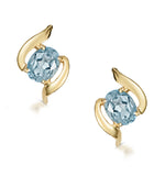 Blue Topaz 5 X 4mm 9k Yellow Gold Earrings