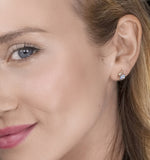 Blue Topaz 5 X 4mm 9k Yellow Gold Earrings