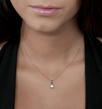 Blue Topaz 7 X 5mm 9k Yellow Gold Pendant Necklace