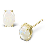 Opal 7 X 5mm 18k Yellow Gold Earrings