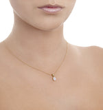 Opal 7 X 5mm 9k Yellow Gold Pendant Necklace