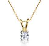 Diamond Solitaire Necklace 0.15ct Diamond 9k Yellow Gold