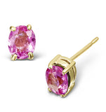 Pink Sapphire 5 X 4mm 18k Yellow Gold Earrings