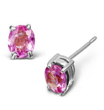 Pink Sapphire 0.45ct 9k White Gold Earrings