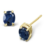 Sapphire 5mm X 4mm 9k Yellow Gold Earrings