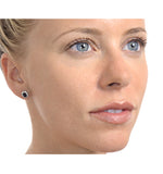 Sapphire 7mm X 5mm And Diamond 9k White Gold Earrings