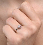 Ruby 4 X 3mm And Diamond 9k White Gold Ring