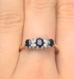 Sapphire 1.00ct And Diamond 9k Gold Ring